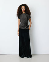T-shirt drapé en jersey lurex manches courtes gold Baly