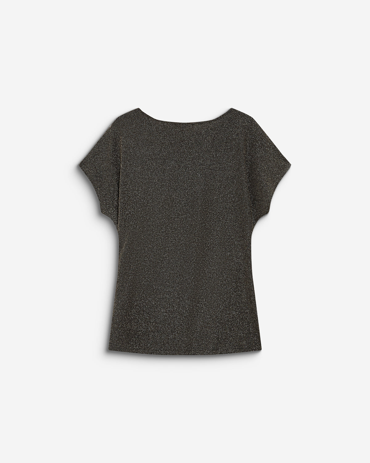 T-shirt drapé en jersey lurex manches courtes gold Baly