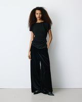 T-shirt drapé en jersey lurex manches courtes noir Baly