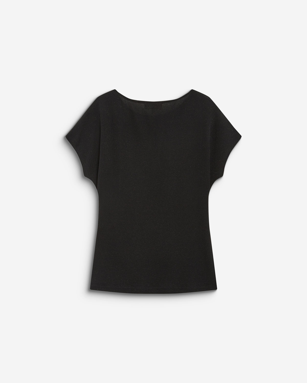 T-shirt drapé en jersey lurex manches courtes noir Baly