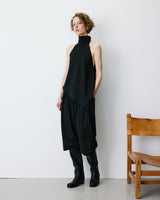 Top asymétrique fluide sans manches dos nu noir Binni