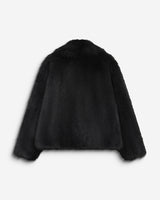 Faux-fur coat with a wide collar noir Billie