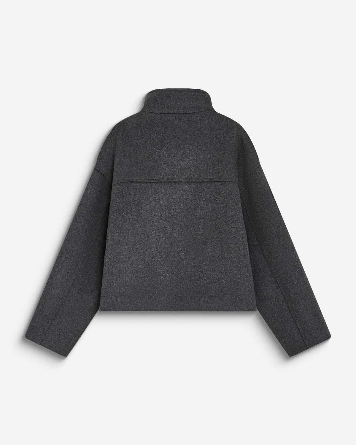 Manteau court col cheminée en laine mélangée anthracite Blanca