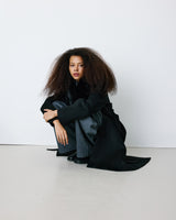 Long coat with faux-fur collar noir Beryl