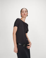 Robe longue légère en modal manches courtes carbone Peace