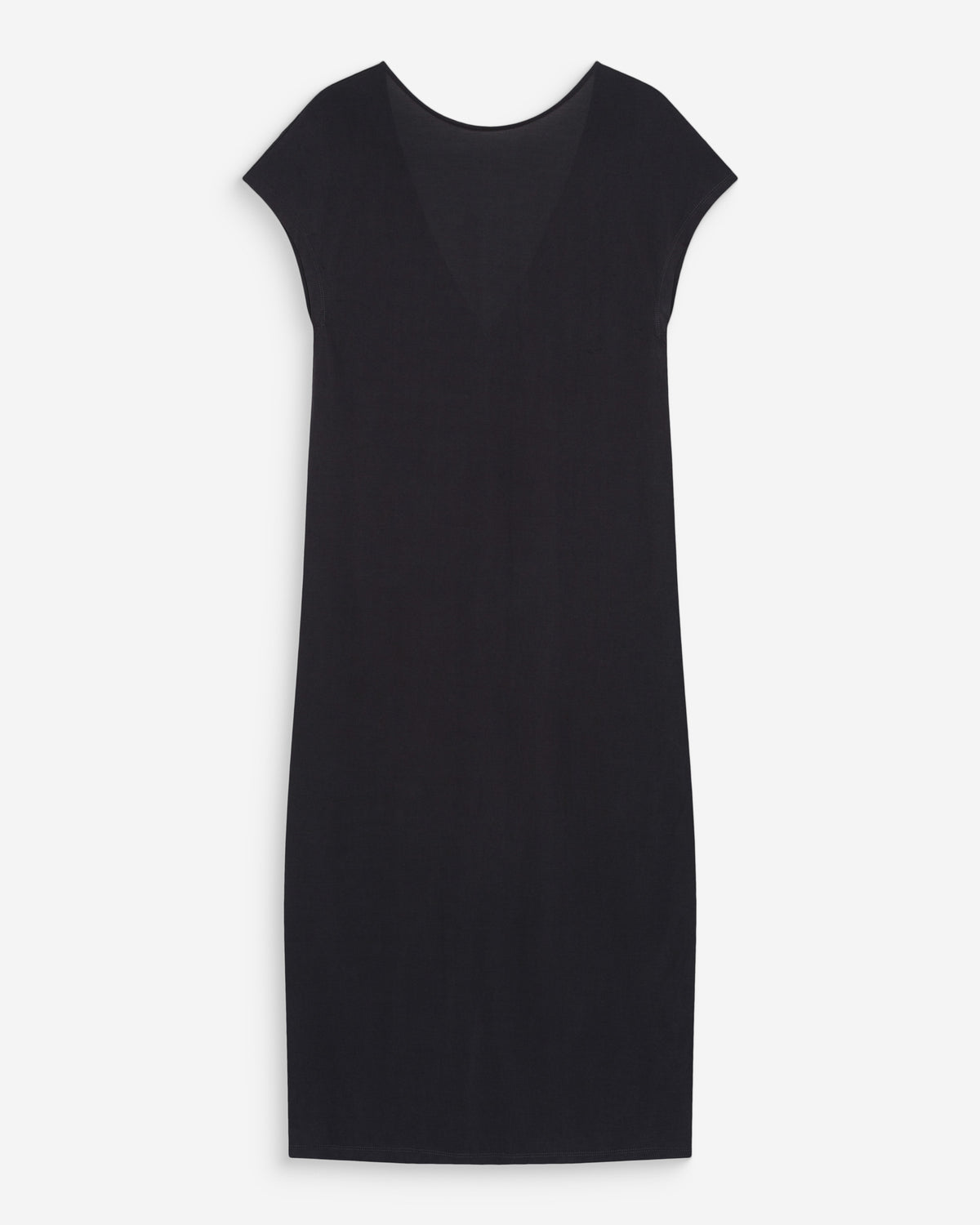 Robe longue légère en modal manches courtes carbone Peace