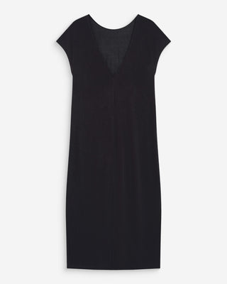 Robe longue légère en modal manches courtes carbone Peace