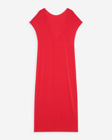 Robe longue légère en modal manches courtes fuchsia Peace