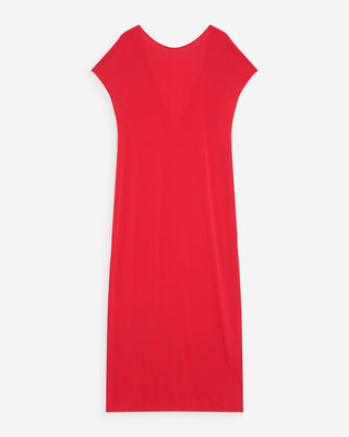 Robe longue légère en modal manches courtes fuchsia Peace