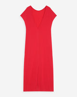 Robe longue légère en modal manches courtes fuchsia Peace