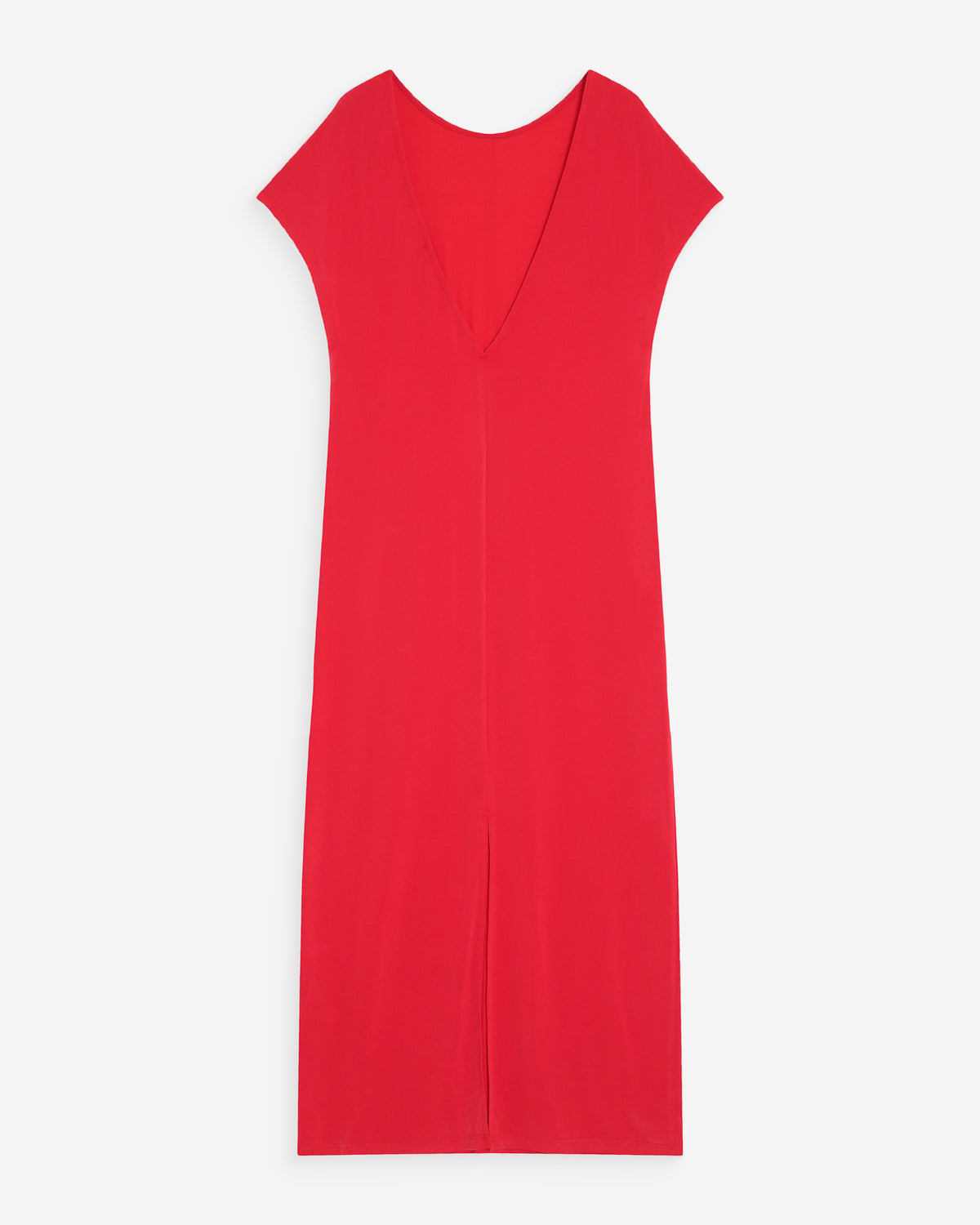 Robe longue légère en modal manches courtes fuchsia Peace