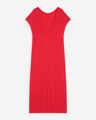 Robe longue légère en modal manches courtes fuchsia Peace