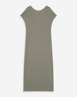 Robe longue légère en modal manches courtes kaki Peace
