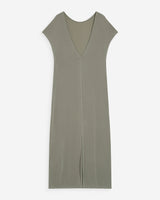 Robe longue légère en modal manches courtes kaki Peace