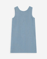 Vestido corto recto sin mangas en denim stripedblue Vanessa