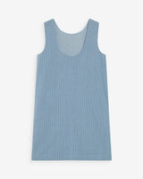 Vestido corto recto sin mangas en denim stripedblue Vanessa