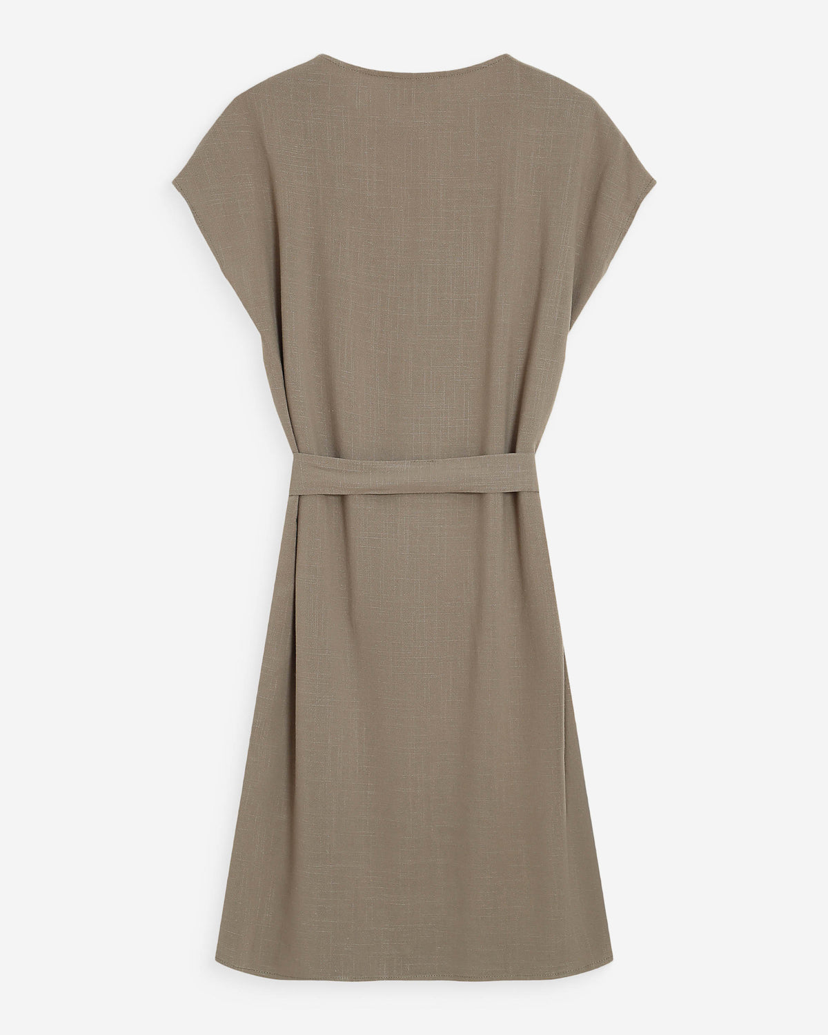 Robe courte fluide col V manches courtes kaki Marilou