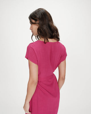 Vestido corto fluido con escote en V pivoine Marilou