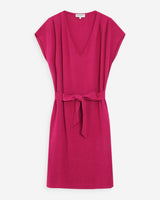 Robe courte fluide col V manches courtes pivoine Marilou