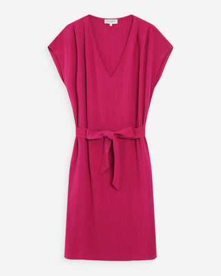 Vestido corto fluido con escote en V pivoine Marilou