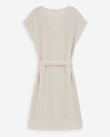 Robe courte fluide col V manches courtes sable Marilou