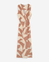 Robe portefeuille imprimé géométrique mocha Velline