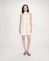 Robe courte sans manches en dentelle ecru Vasarely