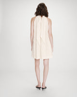 Robe courte sans manches en dentelle ecru Vasarely