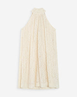 Robe courte sans manches en dentelle ecru Vasarely