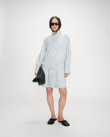 Striped belted short shirt dress bleuet Visery