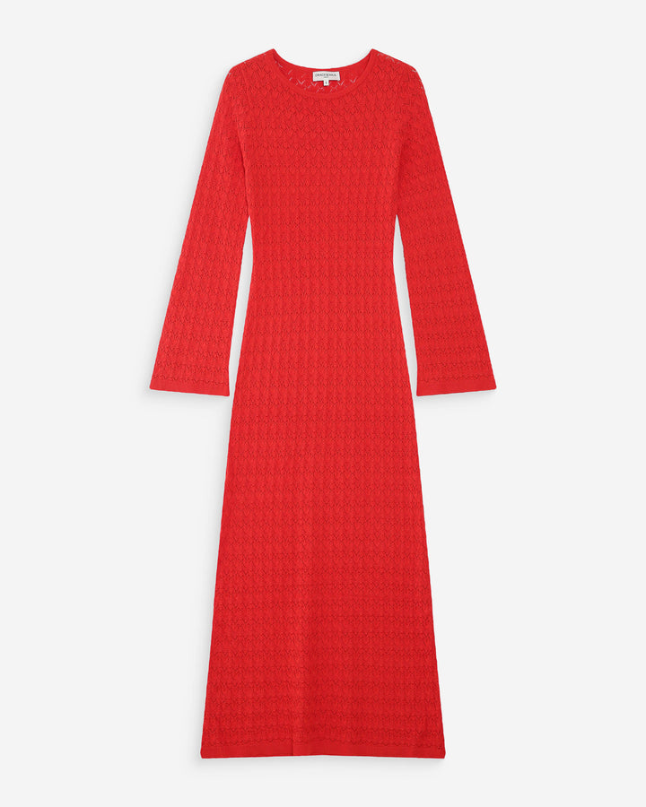 Robe longue en maille ajustée sanguine Verdad