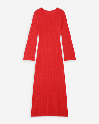 Robe longue en maille ajustée sanguine Verdad