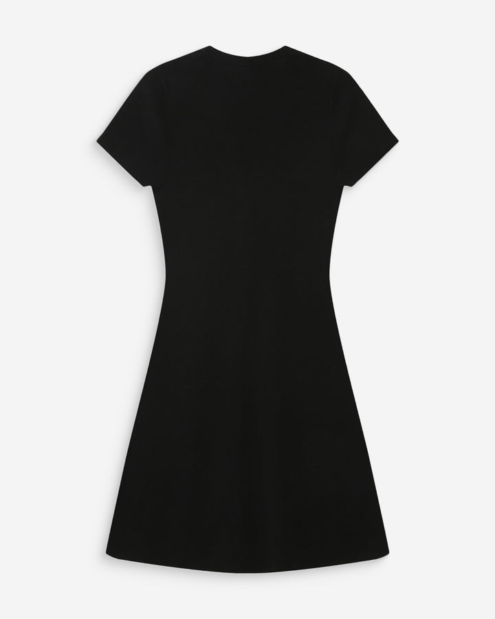 Robe courte en maille boutonnée col V noir Venezuela