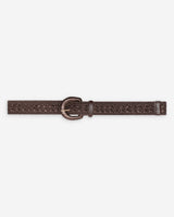 Ceinture tissée effet raphia boucle assortie chocolat Vallois