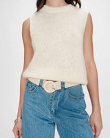 Woven raffia-effect belt with matching buckle ecru Vallois