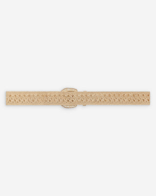 Ceinture tissée effet raphia boucle assortie ecru Vallois