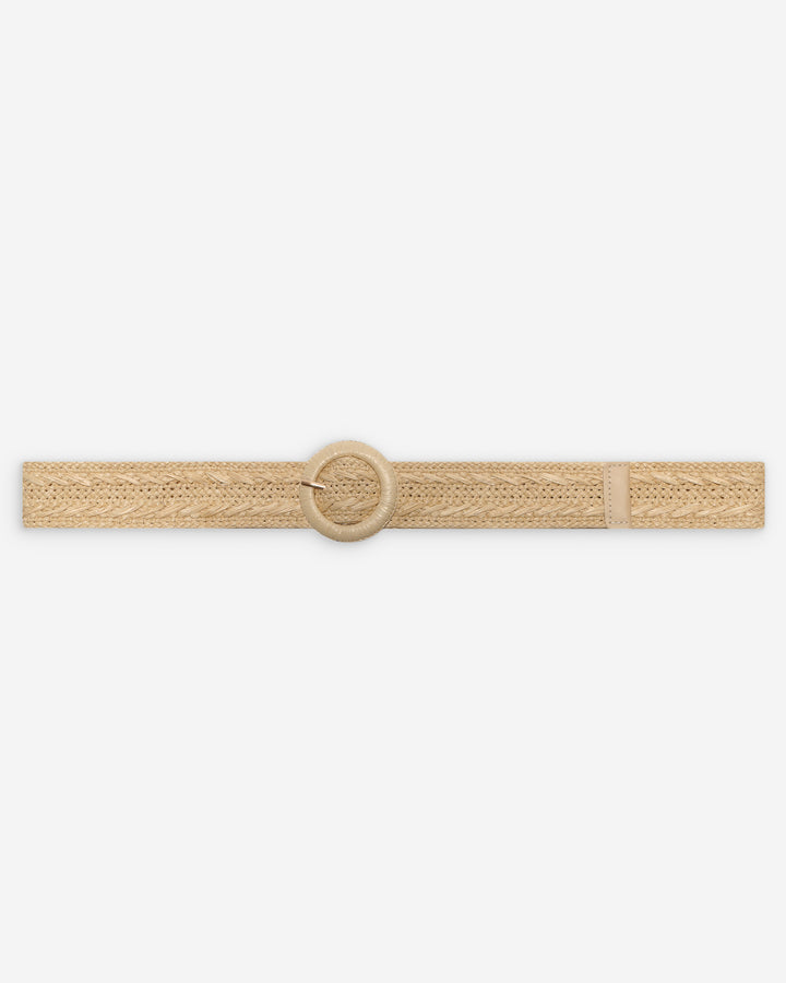 Woven raffia-effect belt with matching buckle ecru Varelle