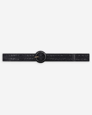 Ceinture tissée effet raphia boucle assortie marine Varelle