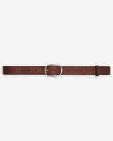 Ceinture en suède à boucle métal argenté chocolat Vikander