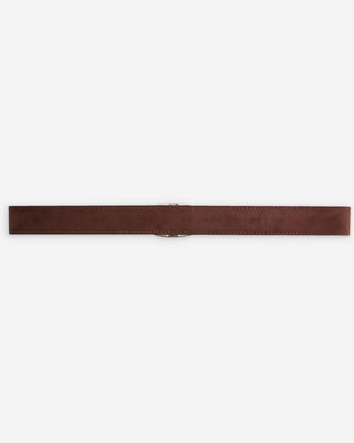 Ceinture en suède à boucle métal argenté chocolat Vikander
