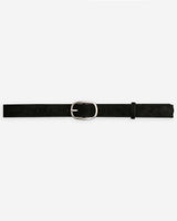 Suede belt with silver-tone metal buckle noir Vikander