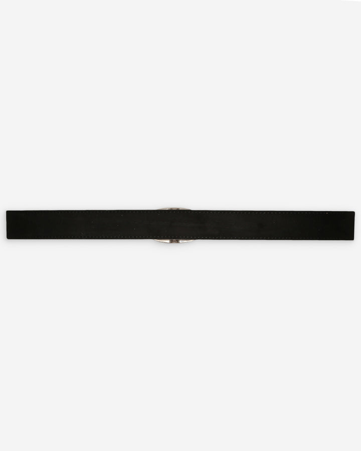 Suede belt with silver-tone metal buckle noir Vikander