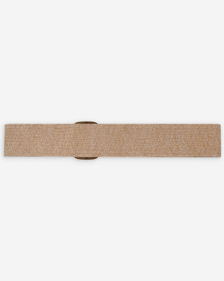 Ceinture tissée boucle carrée dorée ecru Popcorn