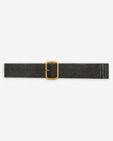 Ceinture tissée boucle carrée dorée noir Popcorn