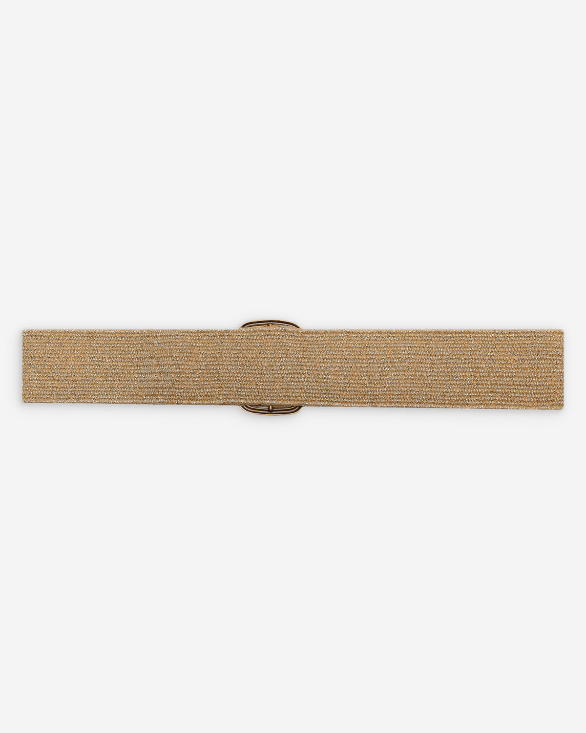 Ceinture tissée boucle carrée dorée sable Popcorn
