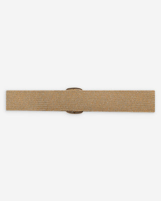 Ceinture tissée boucle carrée dorée sable Popcorn