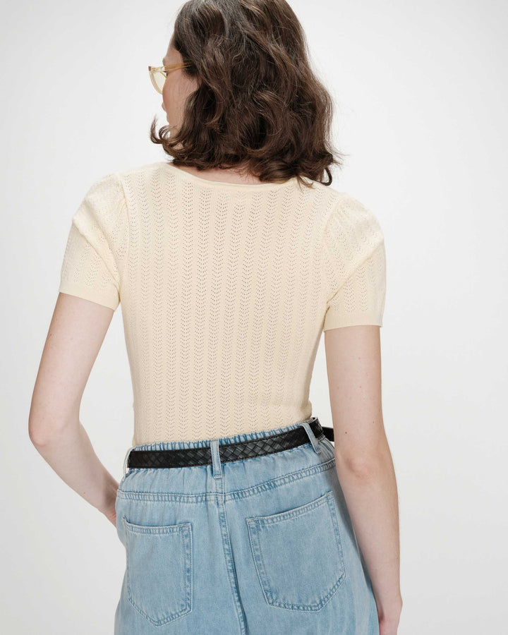 Ceinture en cuir tressée boucle argentée noir Villette