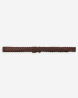 Ceinture en cuir tressée boucle dorée chocolat Viona