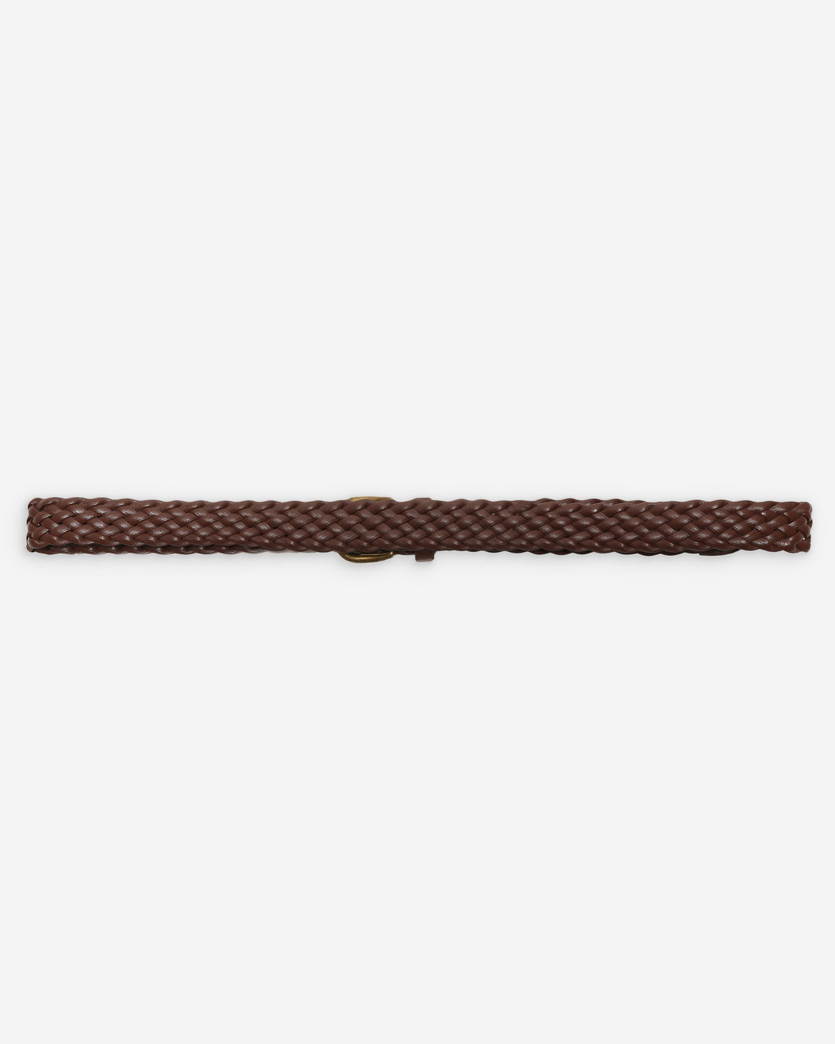 Ceinture en cuir tressée boucle dorée chocolat Viona