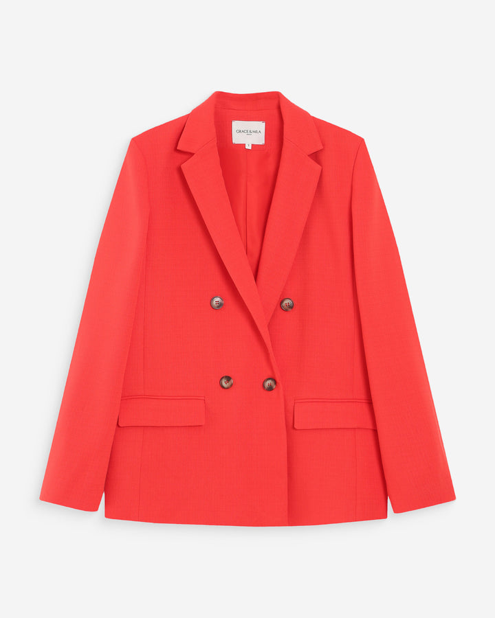 Veste tailleur à double boutonnage sanguine Parfaite